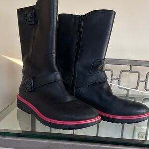 Cole Haan Black Moto Boots 8B